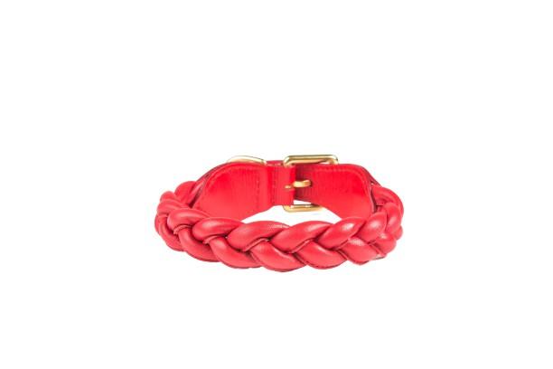 Braided Collar in red leather