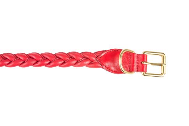Braided Collar in red leather